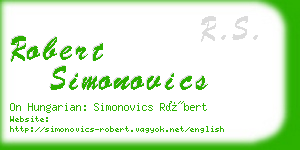 robert simonovics business card
